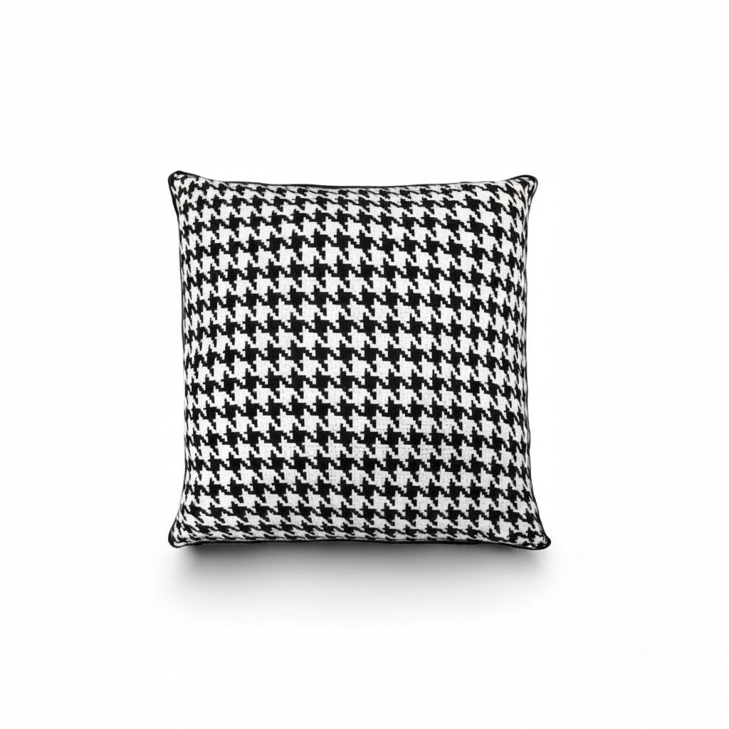 Black and White Houndstooth Cushion