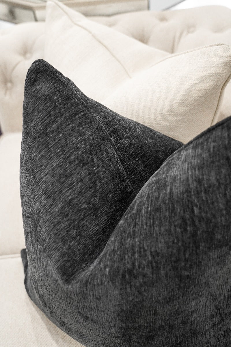 Black Lined Textured Cushion Cover