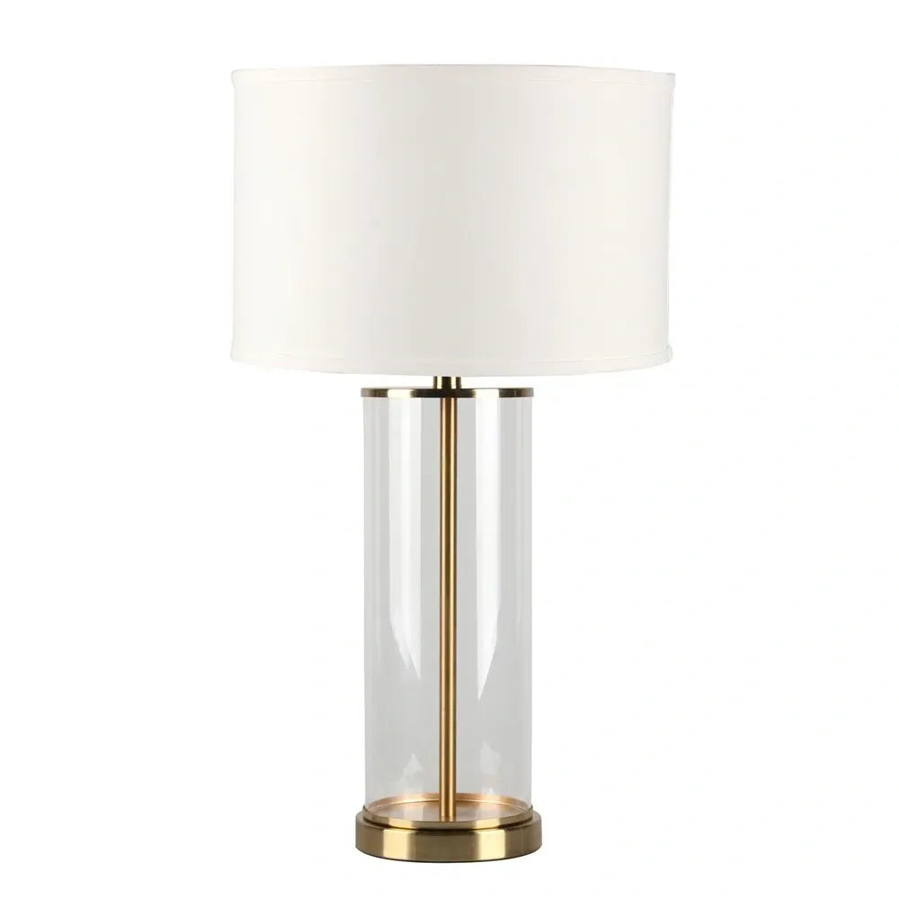 Lorella Brass White Table Lamp