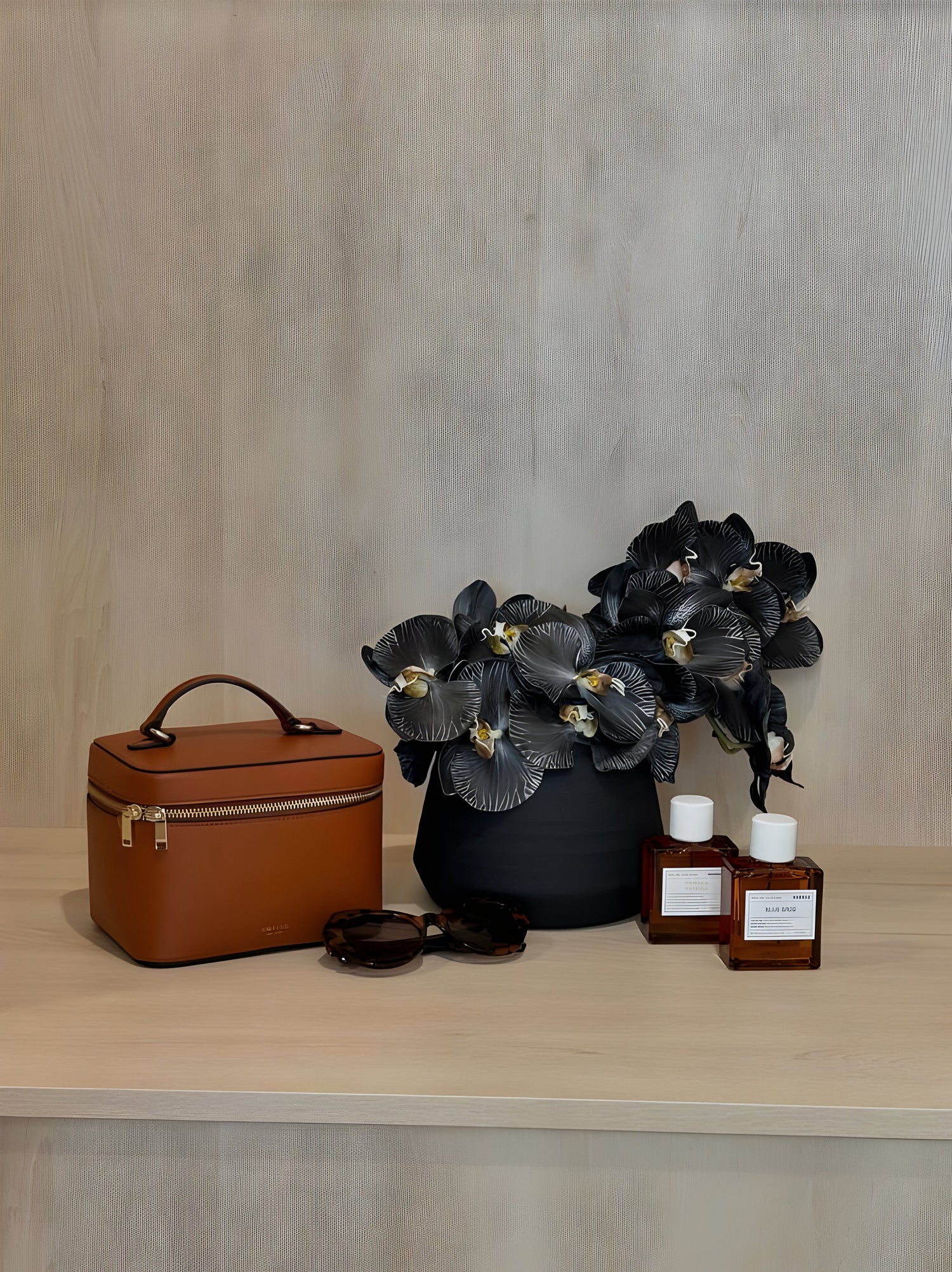 small artificial orchid arrangement