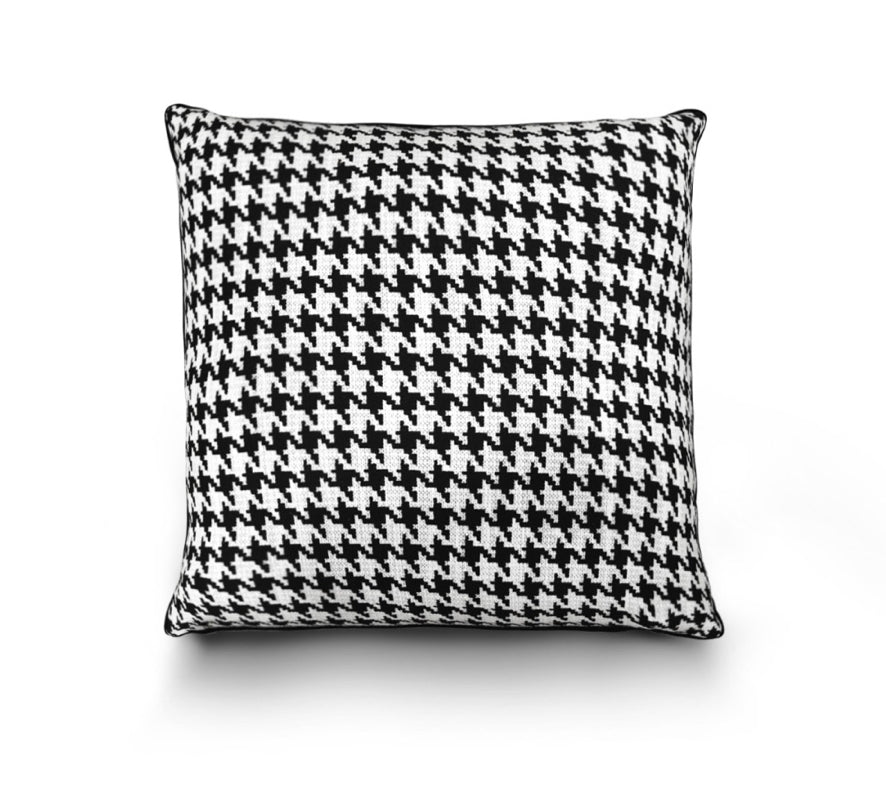 Black and White Houndstooth Cushion Cover