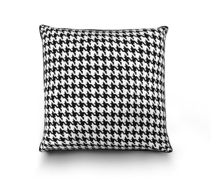 Black and White Houndstooth Cushion Cover