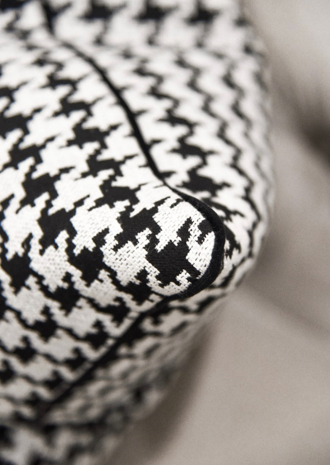 Black and White Houndstooth Cushion Cover