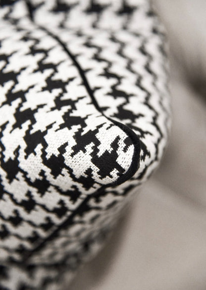 Black and White Houndstooth Cushion Cover