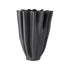 A black ceramic vase with folds tall