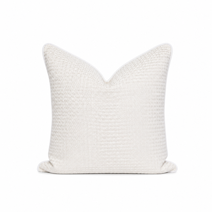 White Patterned Cushion