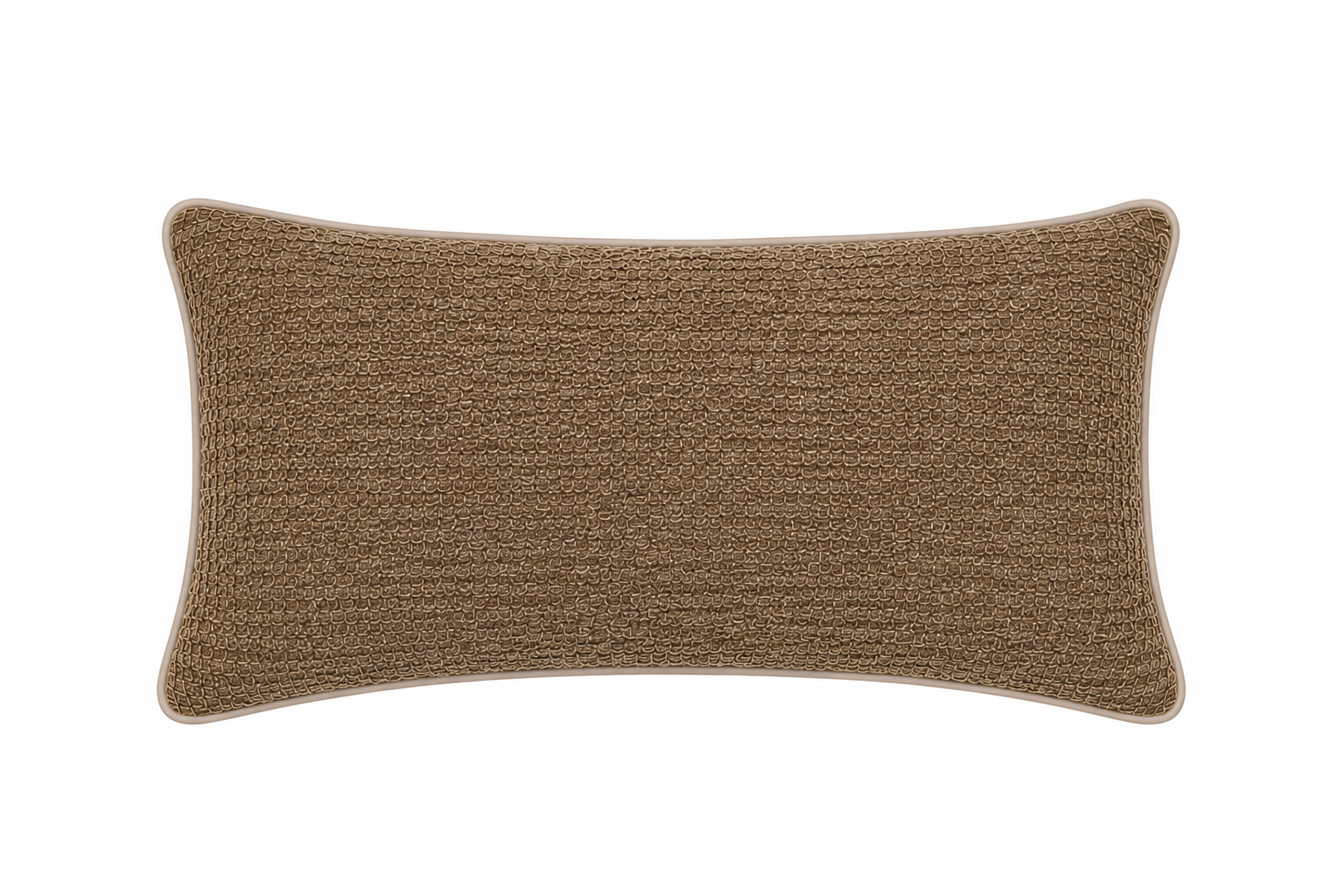 Brown Cushion with Neutral Piping