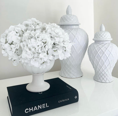 2x Vase Set White Ginger Jar | Hampton Coastal