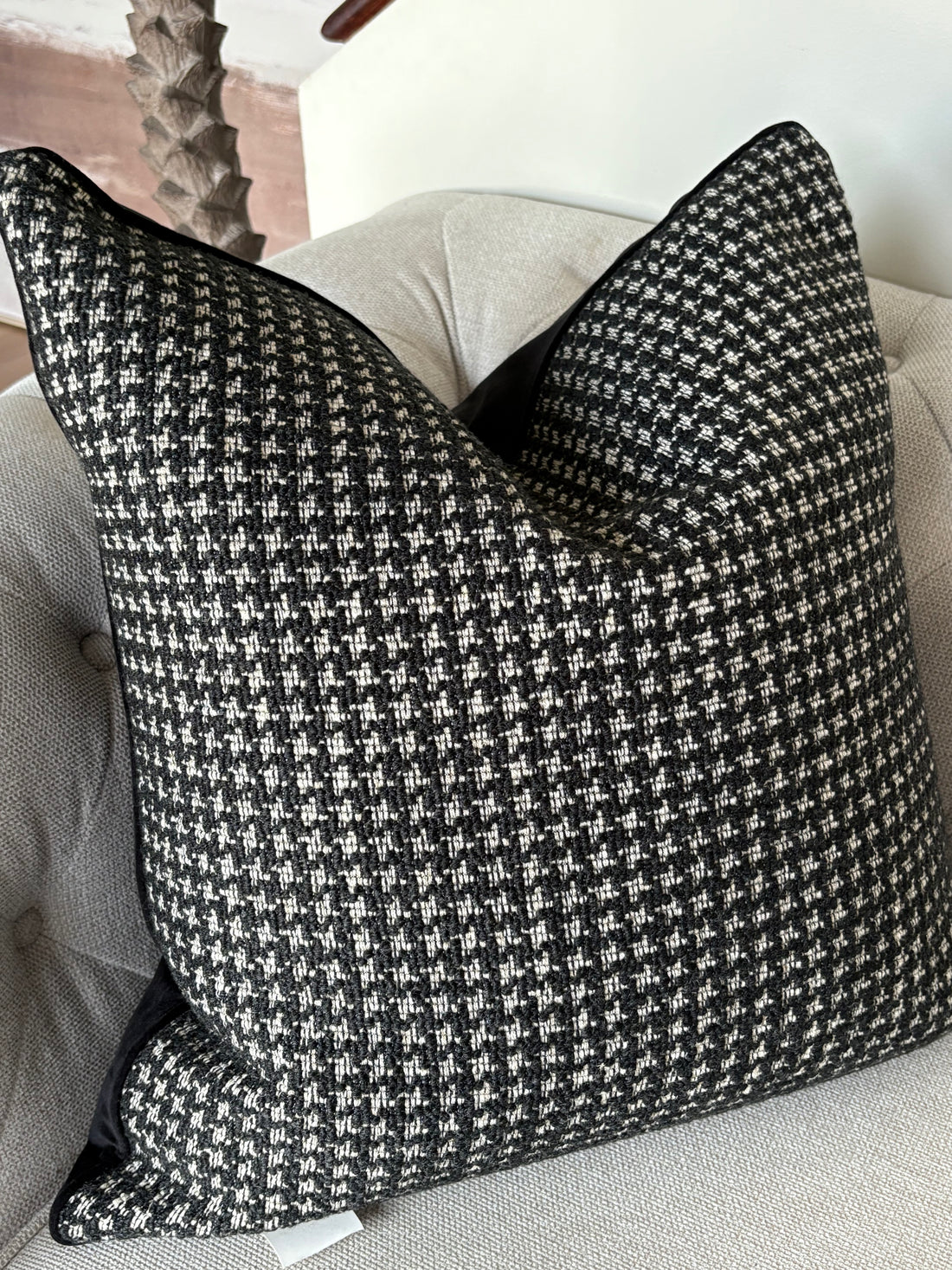 Black &amp; White Patterned Cushion