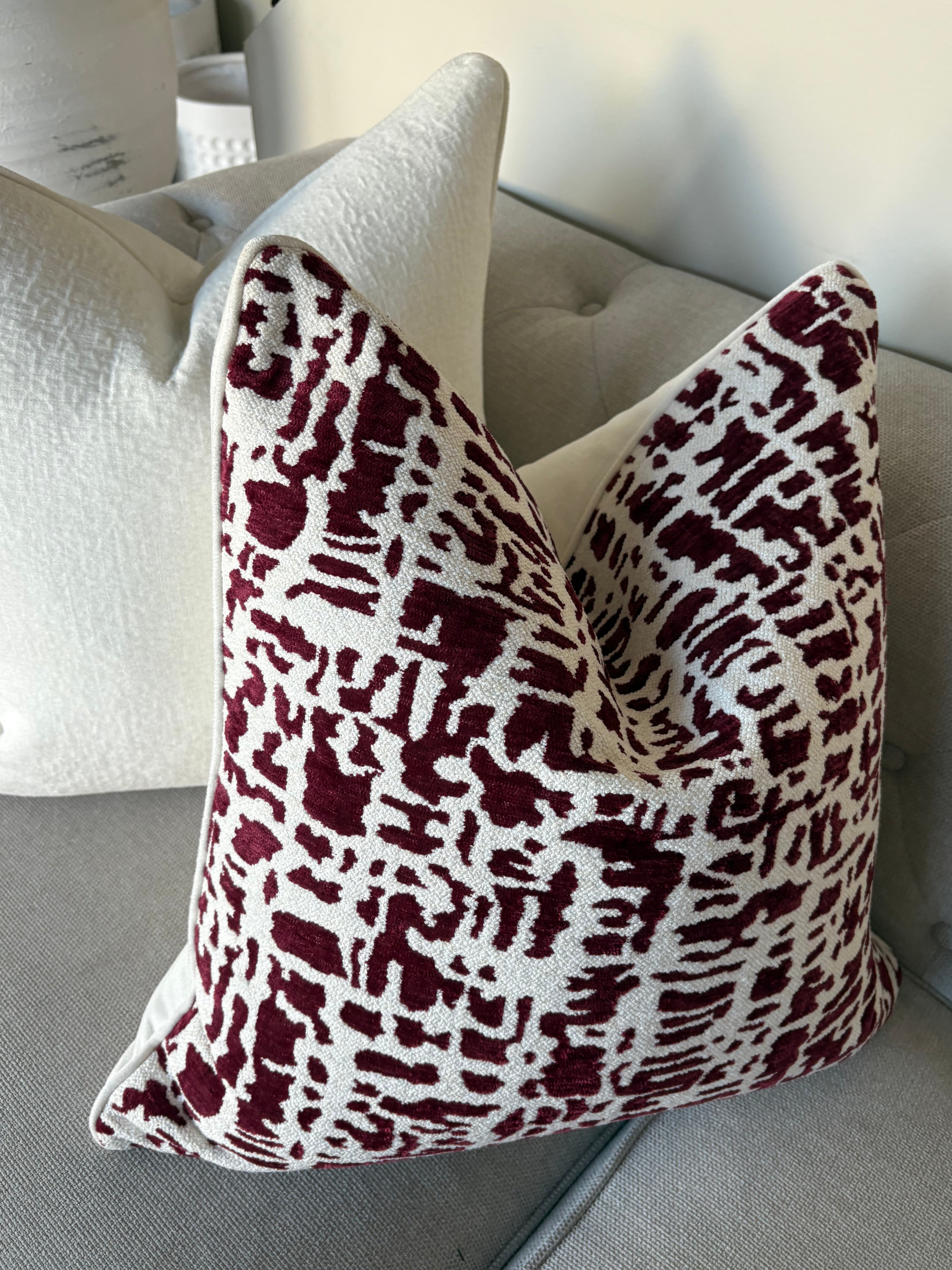Burgundy Patterned Cushion