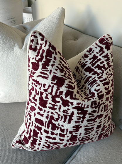Burgundy Patterned Cushion
