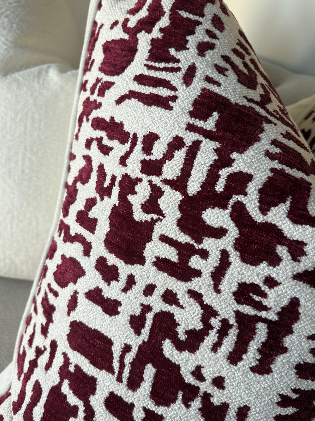 Burgundy Patterned Cushion