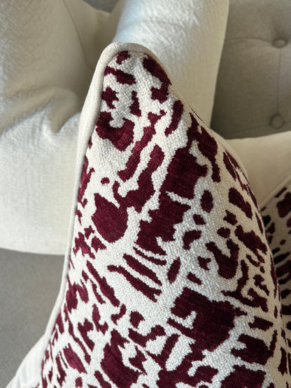Burgundy Patterned Cushion