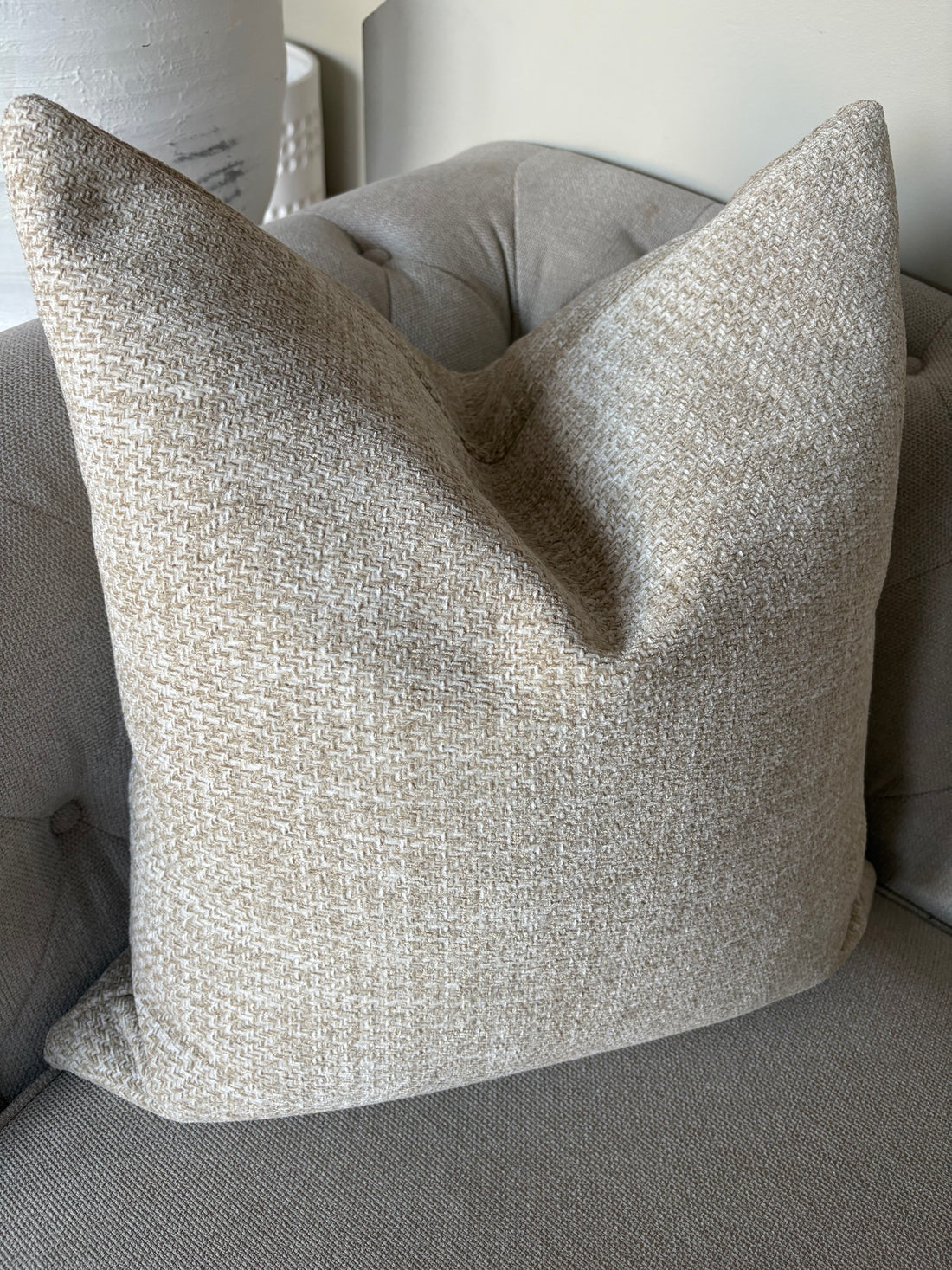 Neutral Beige Woven Cushion
