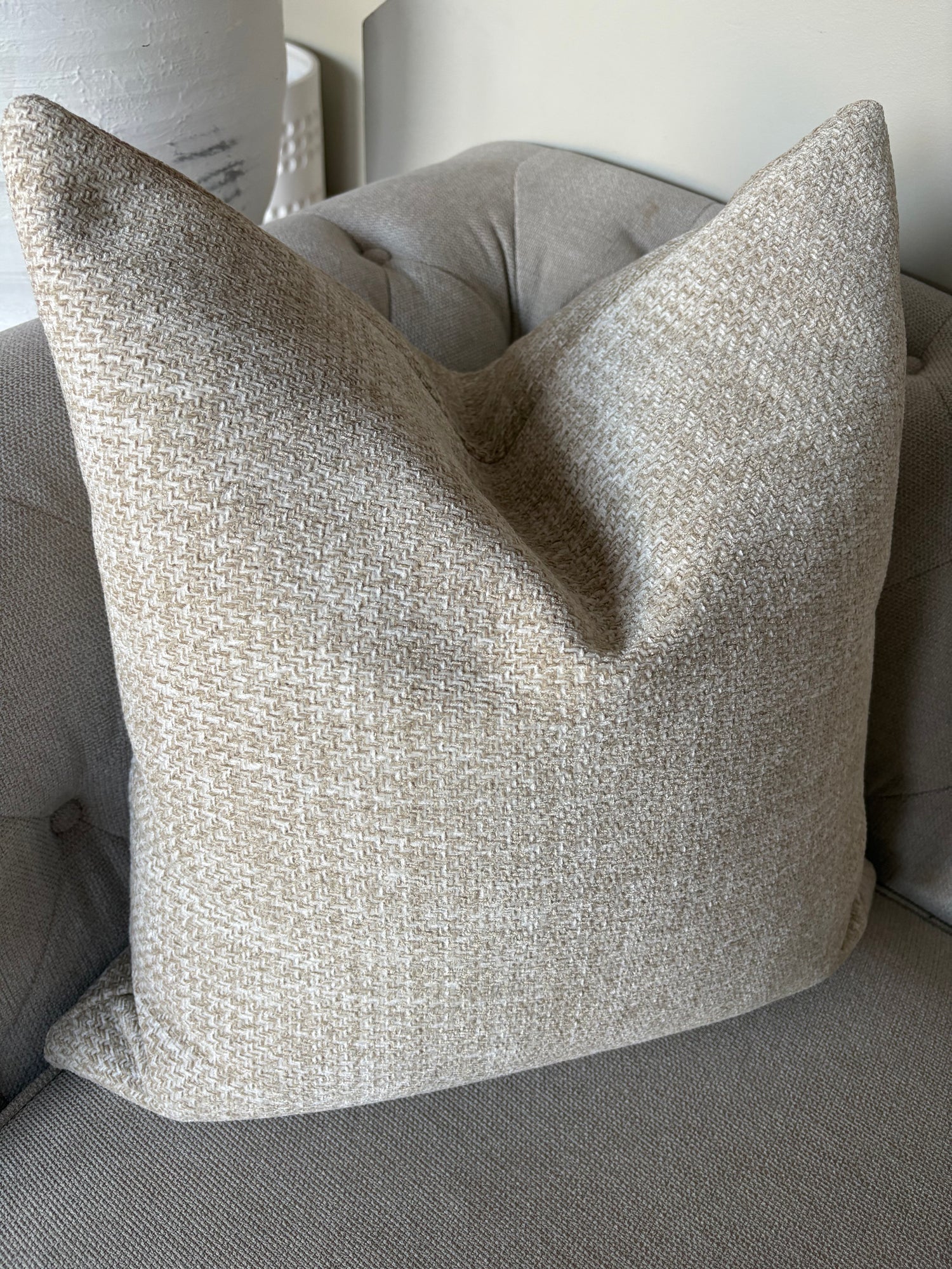 Neutral Beige Woven Cushion