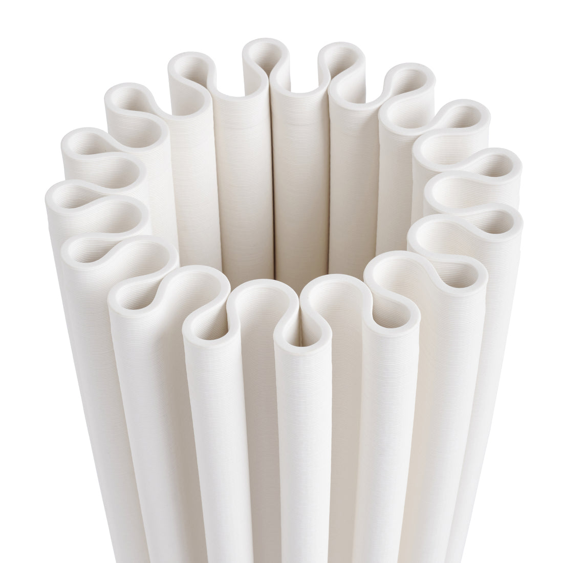Top view of a white vase