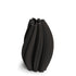 A matte black ceramic vase with an abstract design, featuring interlocking twists.