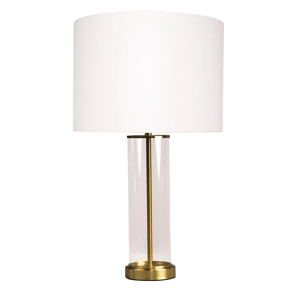 Lahncome White and Gold Lamp