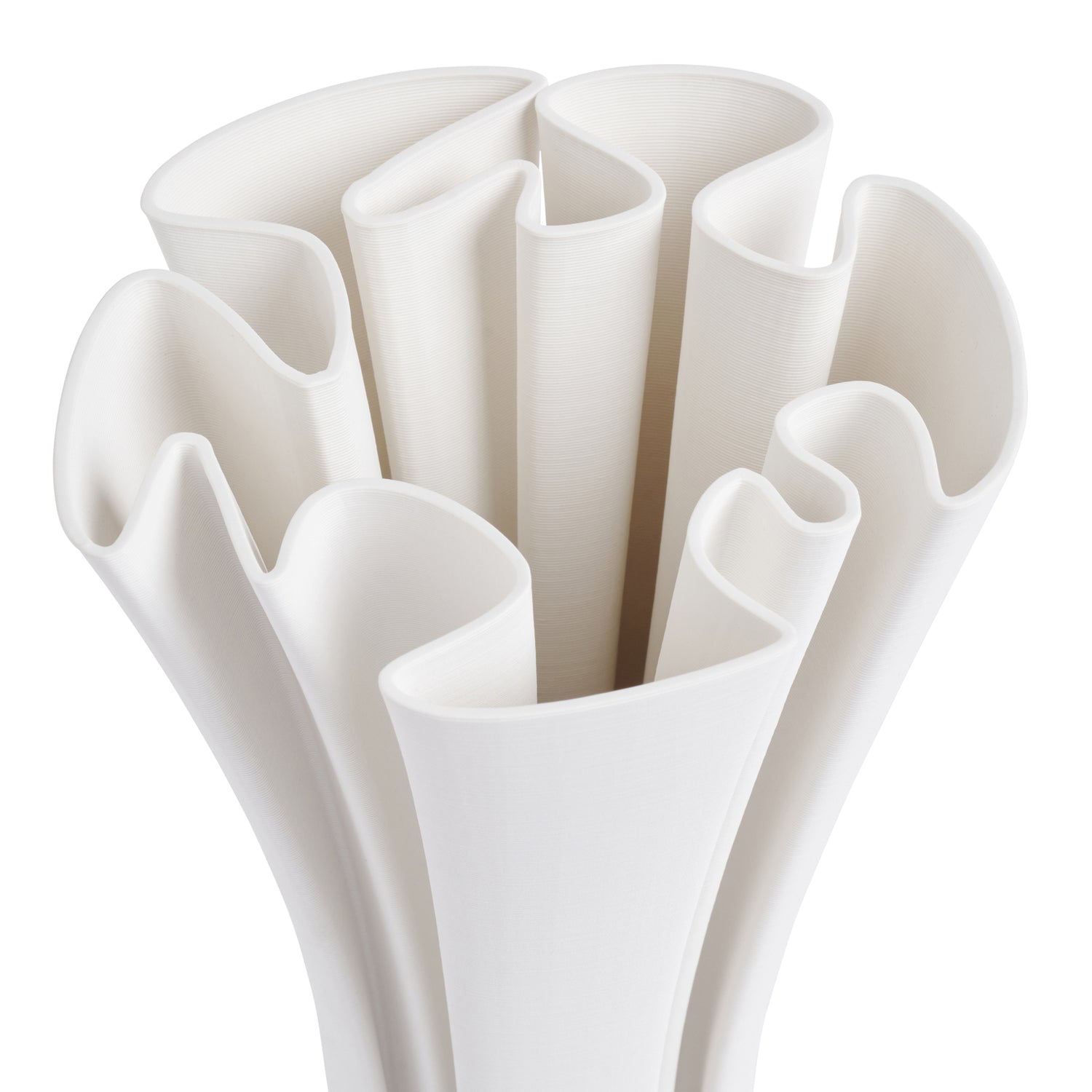 Top view of a white ceramic vase 