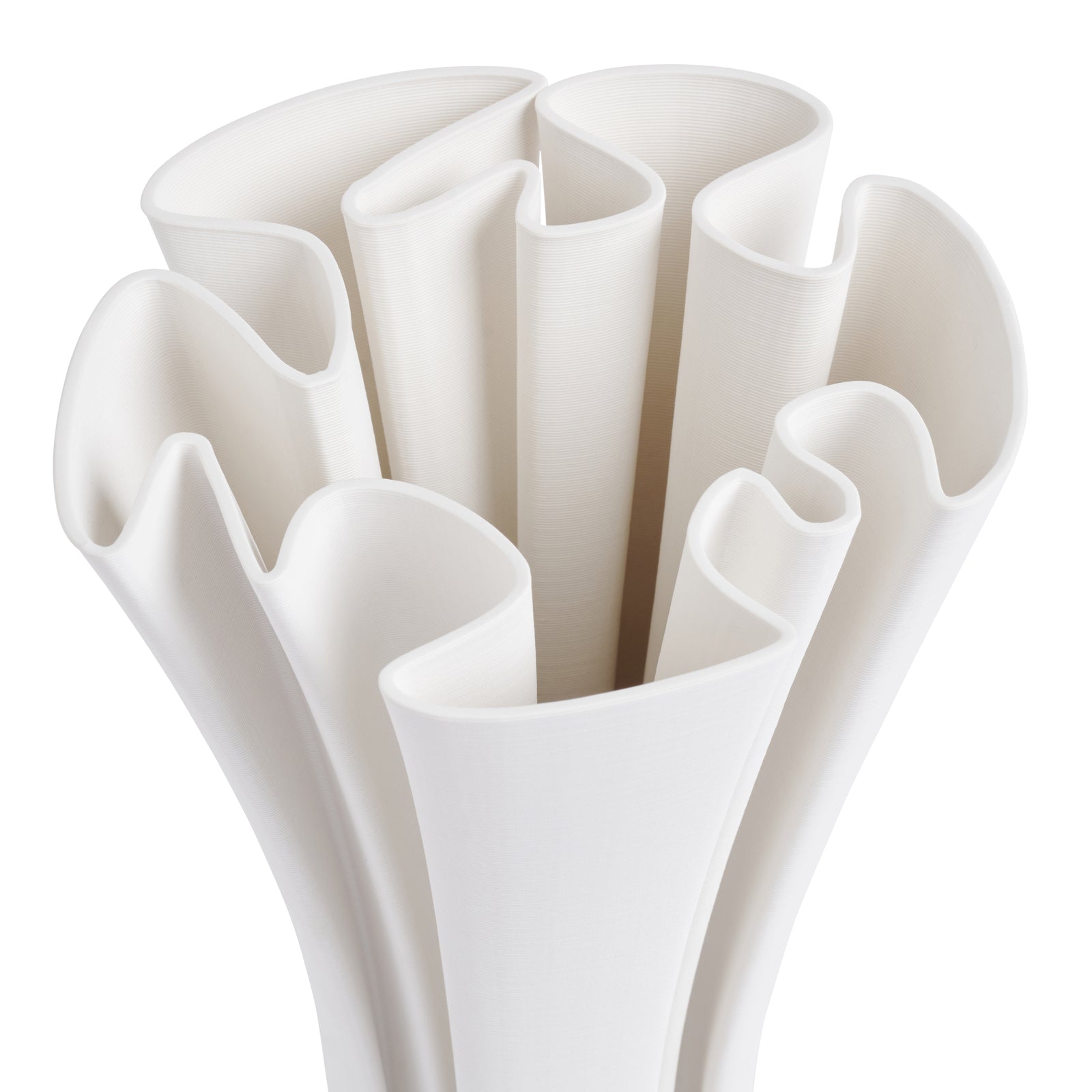 Top view of a white ceramic vase 