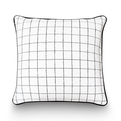 Black &amp; White Grid Cushion Cover