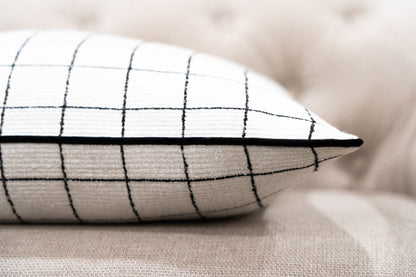 Black &amp; White Grid Cushion Cover