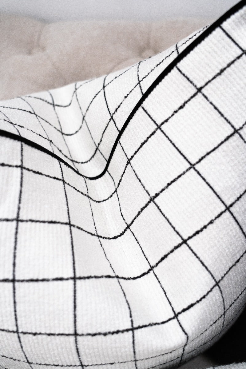 Black &amp; White Grid Cushion Cover