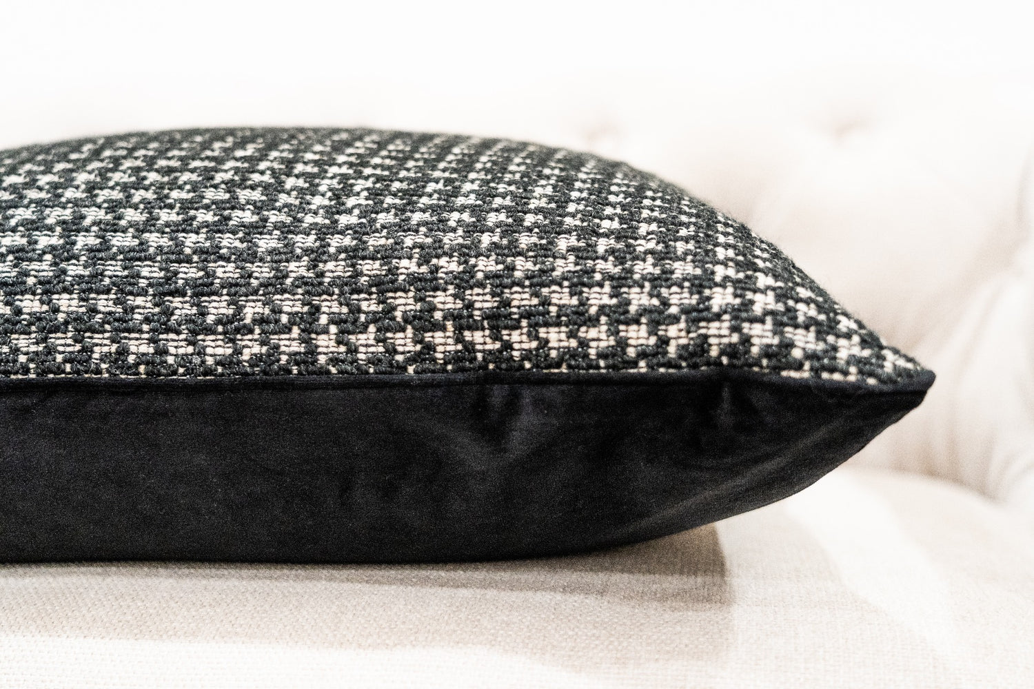 Black &amp; White Patterned Cushion Cover