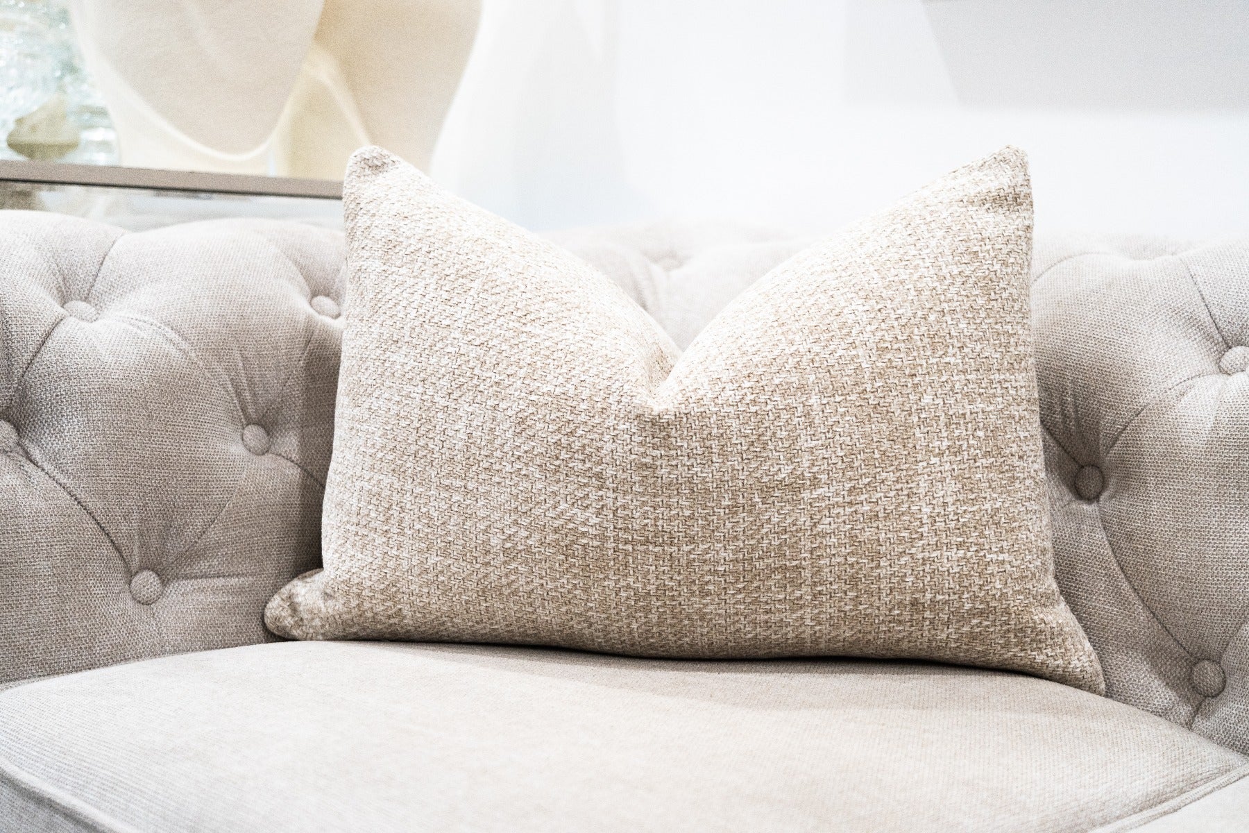 Neutral Beige Woven Cushion
