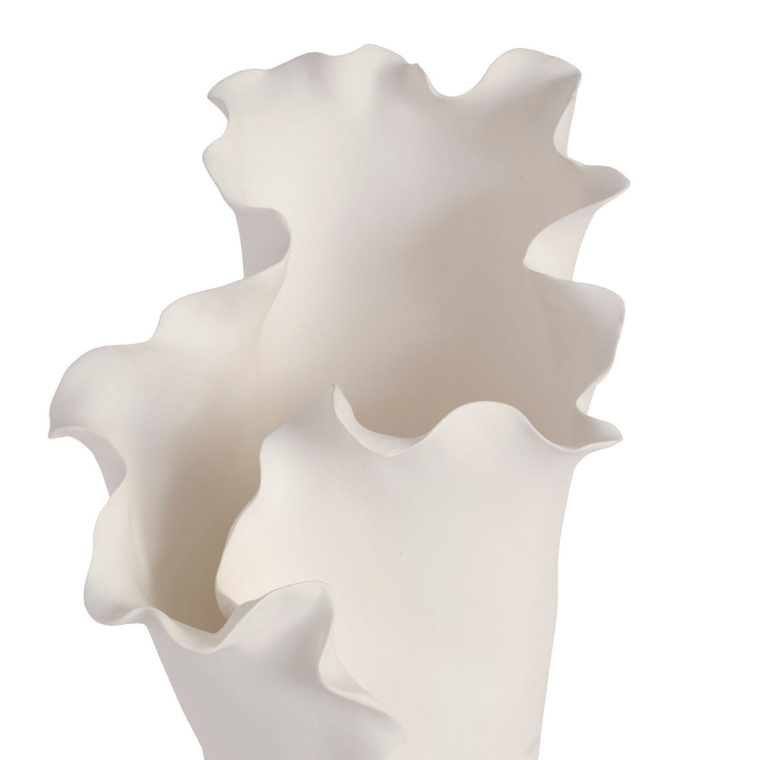 Top view of white ceramic vase
