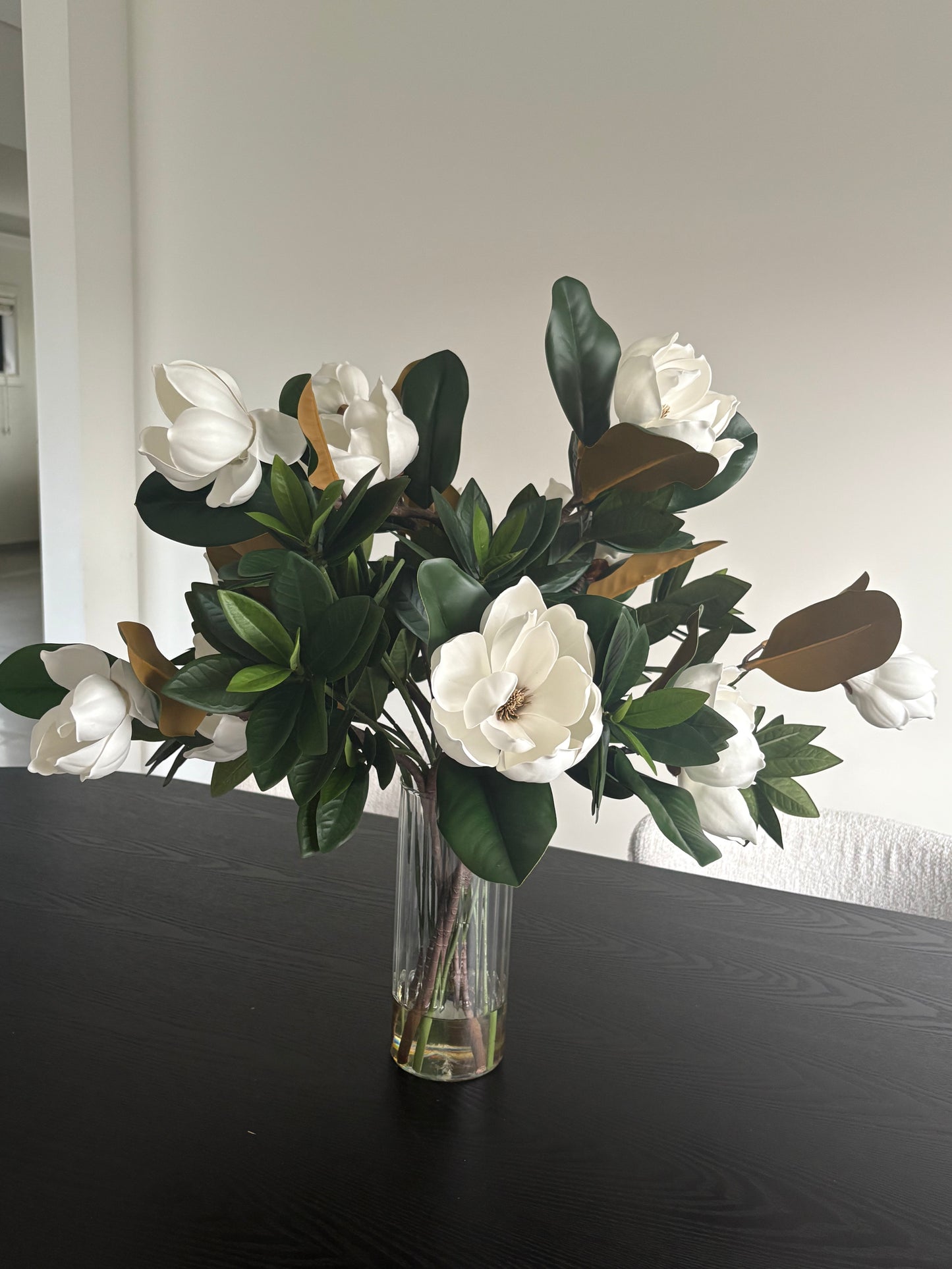 Real-touch magnolia arrangement for home décor