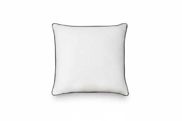 Linen Cushion with Black Velvet Piping