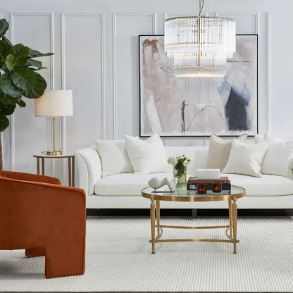 Lorella Brass White Table Lamp